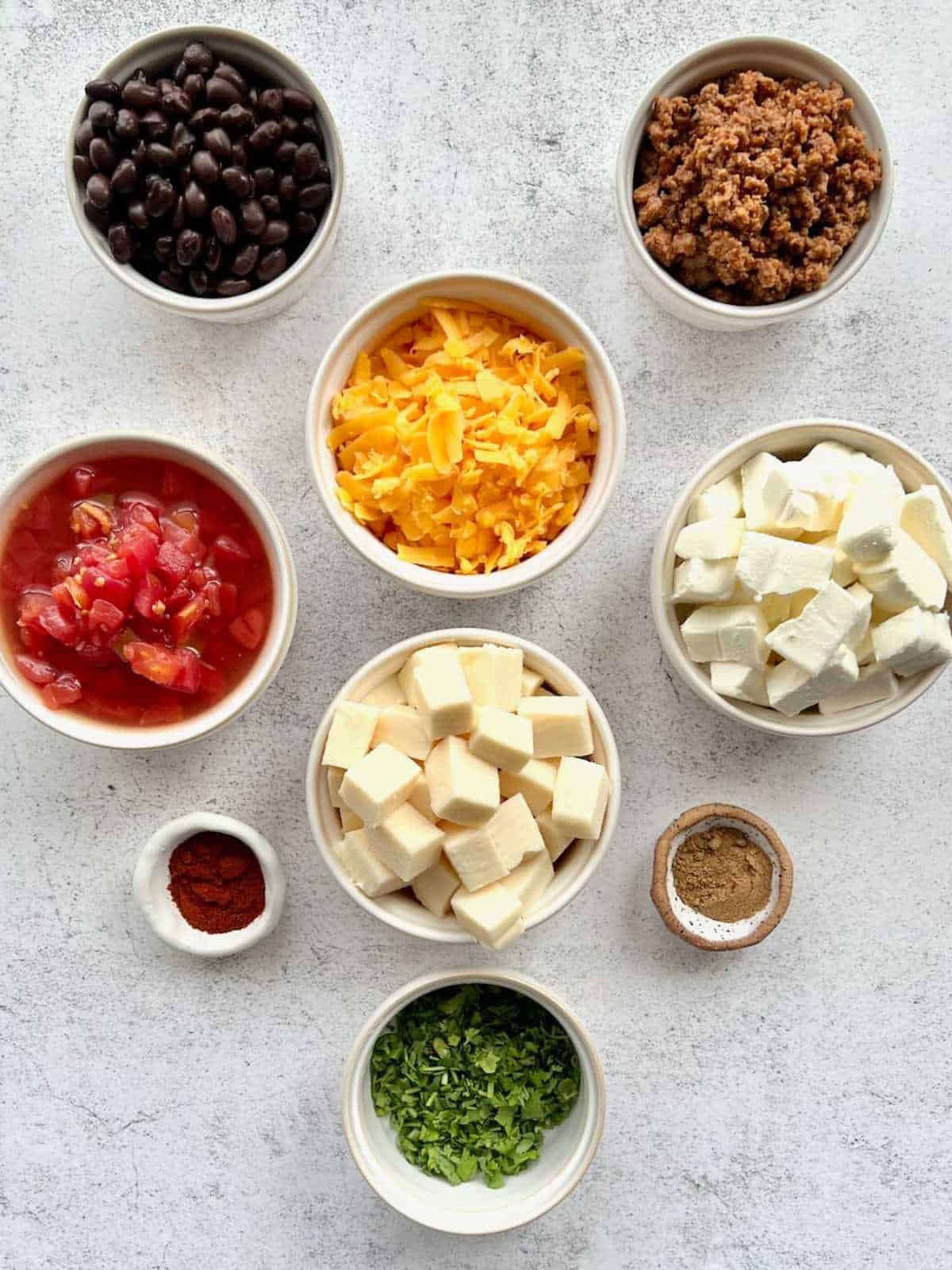 Ingredients needed to make Cowboy Queso.