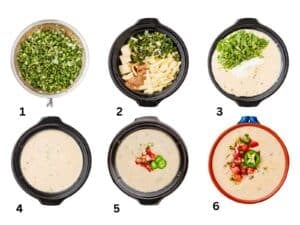 Step by step photos on how to make crockpot white queso.