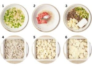 Step by step instructions on how to make Philly cheesesteak dip.