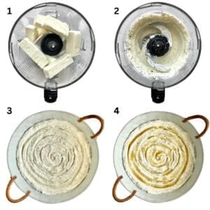 Step by step photos on how to make whipped feta with honey.