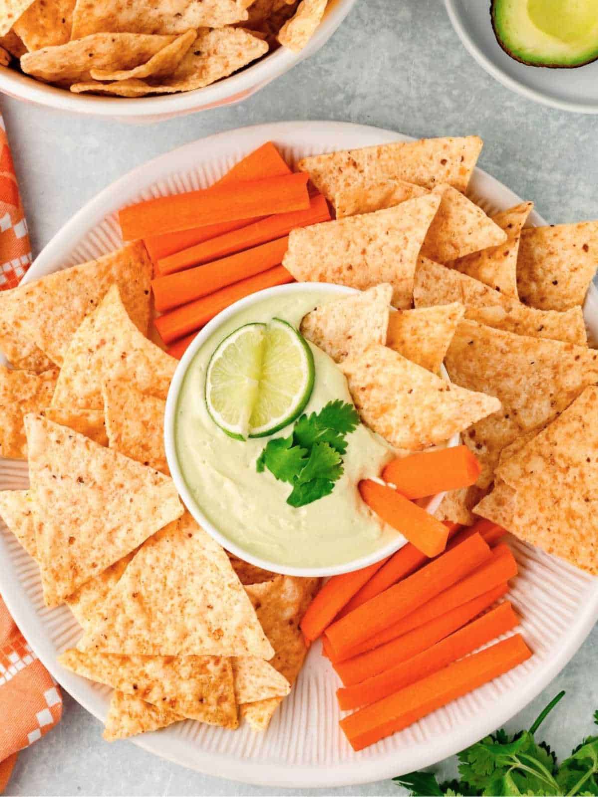 Avocado Ranch Dip centerpiece.