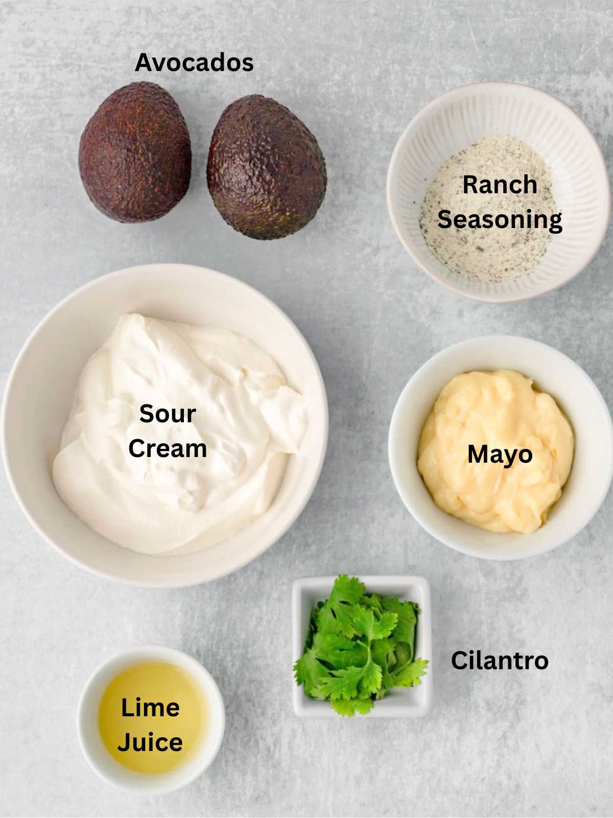 Avocado Ranch Dip Ingredients