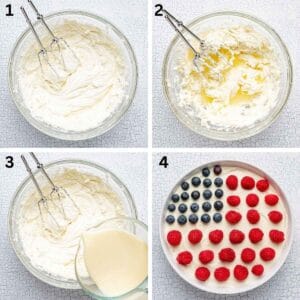 Step by step instructions on how to make American Flag Dip.