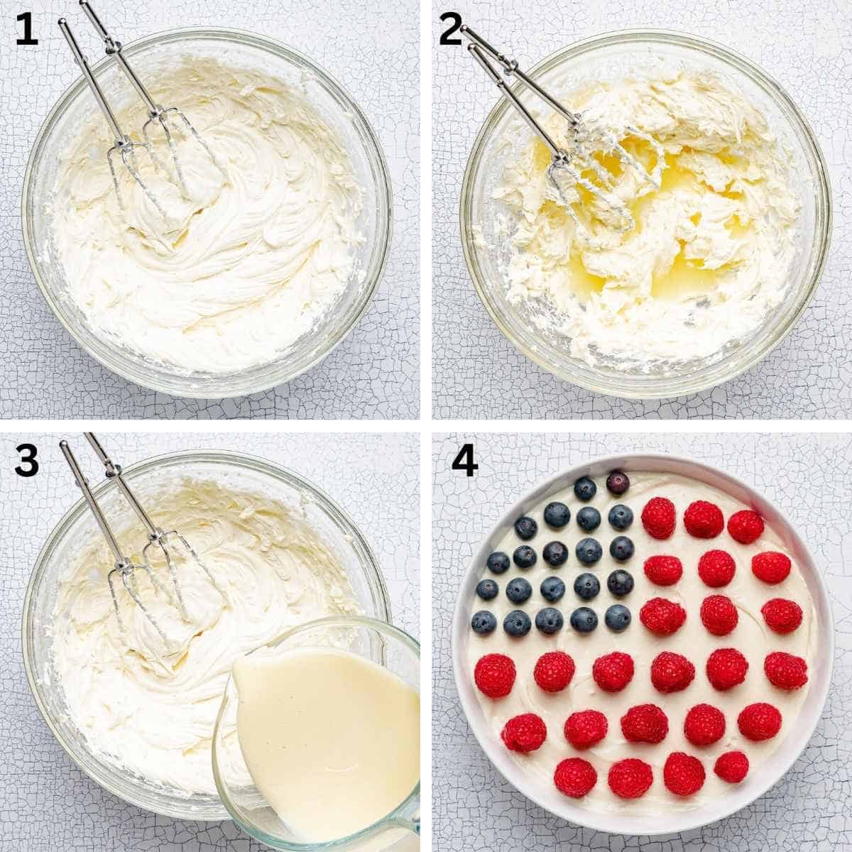 Step by step instructions on how to make American Flag Dip.