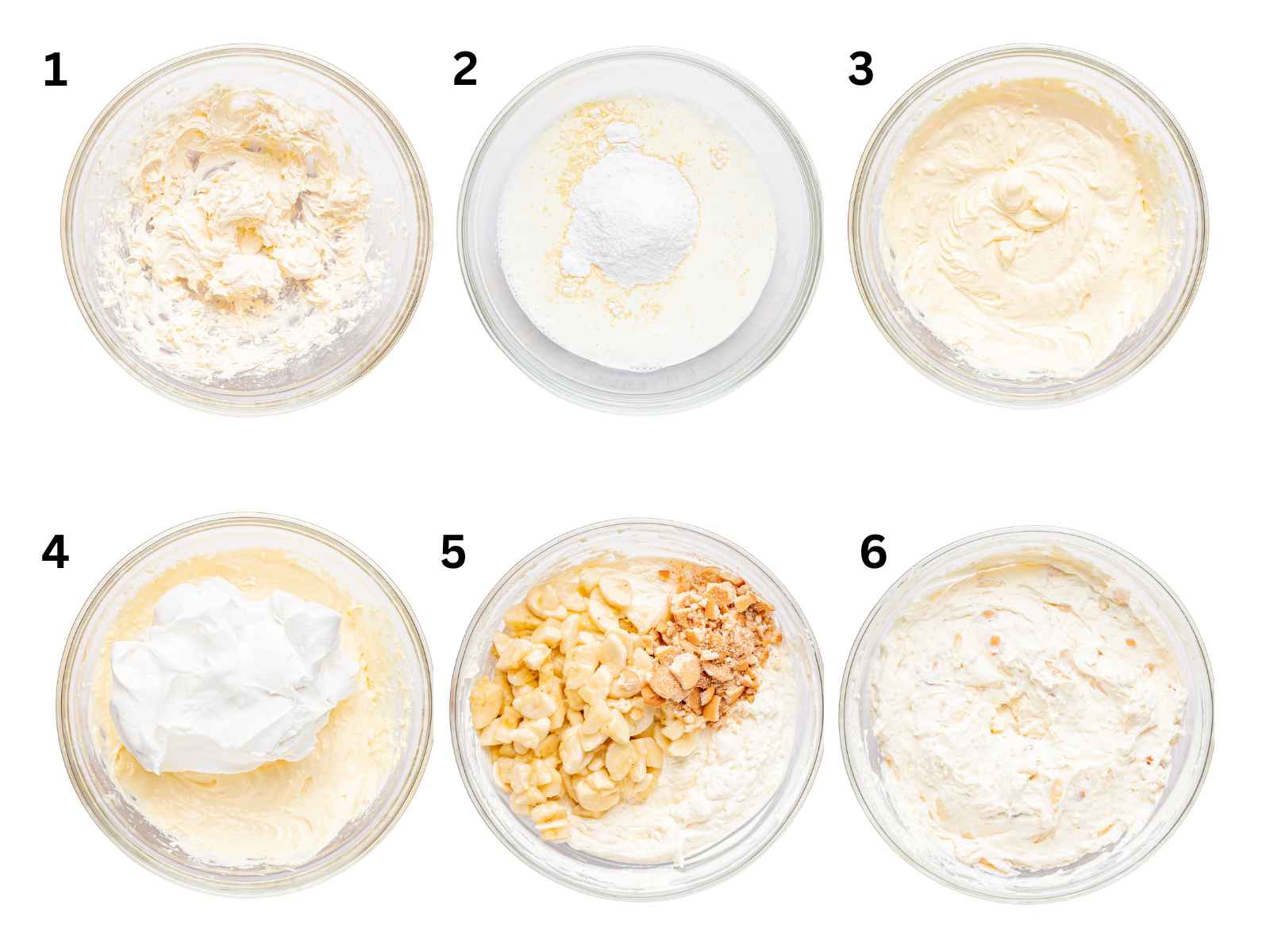 Step by step instructions on how to make banana pudding dip.