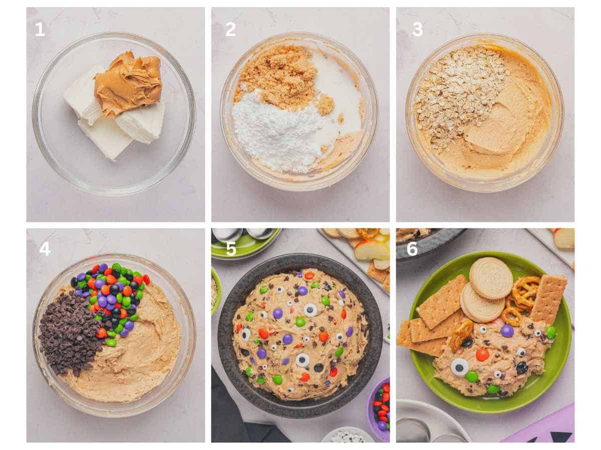 How to make edible monster cookie dough with step by step photos.